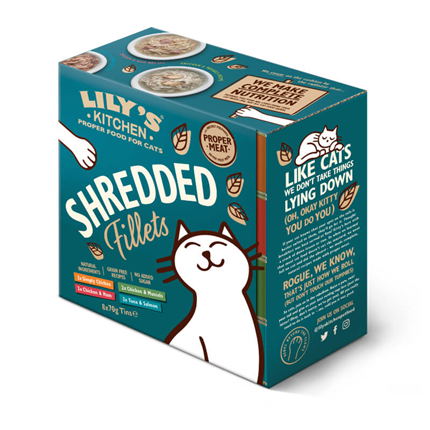 Lily's Kitchen Shredded Fillets Multipack - koščki mesa, 4 okusi - 8 x 70 g