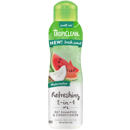 TropiClean Refreshing 2in1 šampon in balzam, lubenica - 355 ml