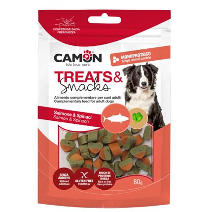 Camon Treats&Snacks posladek majhni srčki, losos in špinača - 80 g