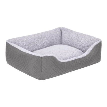 Pet Comfort oglato ležišče Bravo s plišem, različne velikosti - sivo