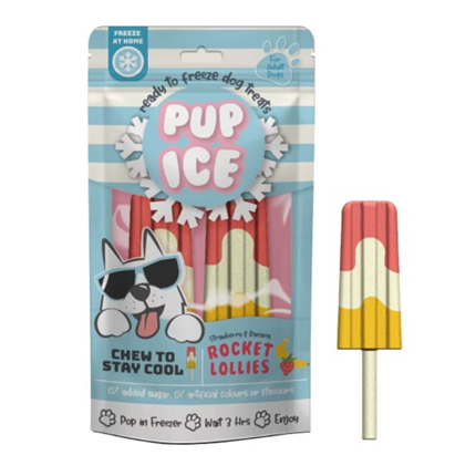 PUP ICE posladek v obliki sladoledne lučke, jagoda in banana - 2 kos / 90 g