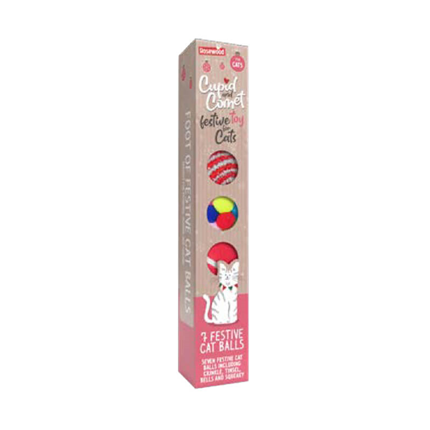 Rosewood Cupid&Comet božično darilo za mačke, mešanica žogic - 7 kos