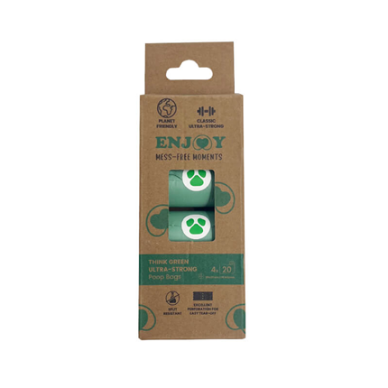 Enjoy Think Green Ultra Strong biorazgradljive drečke, zelene - 4 x 20 kos