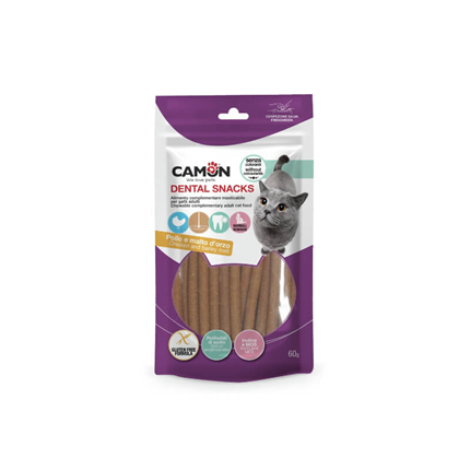 Camon Dental posladki v obliki palčk za mačke, piščanec in slad - 60 g