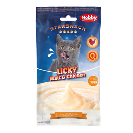 Nobby StarSnack Cat Licky krema, piščanec in slad - 5 x 15 g