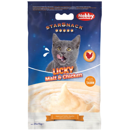 Nobby StarSnack Cat Licky krema, piščanec in slad - 25 x 15 g