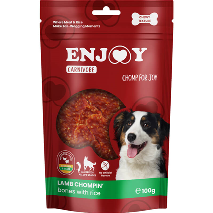 Enjoy Carnivore Chomp For Joy žvečljive kostke, ovca in riž - 100 g