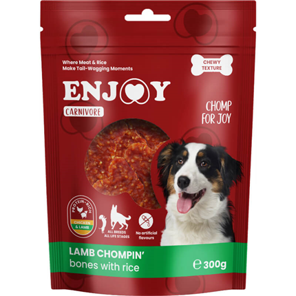 Enjoy Carnivore Chomp For Joy žvečljive kostke, ovca in riž - 300 g