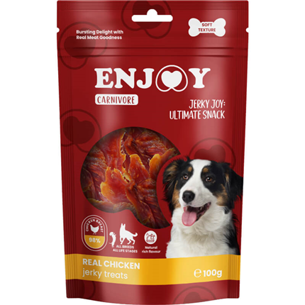 Enjoy Carnivore Jerky Joy mehki priboljški, piščančji fileji - 100 g