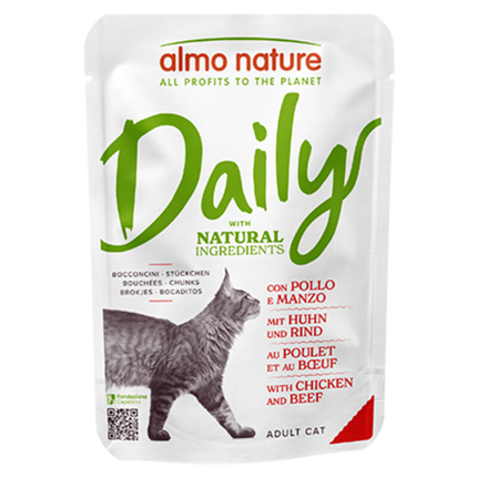 Almo Nature Cat Daily vrečka - piščanec in govedina - 70 g