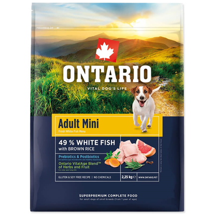 Ontario Adult Mini - bela riba in rjavi riž