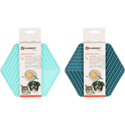 Flamingo Lick Pad lizalna podloga Hexagon, različne barve - 22,4,x 19,5 x 1 cm