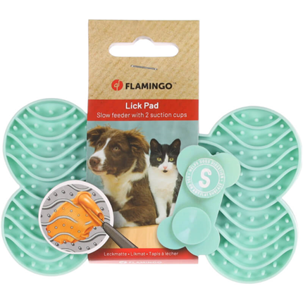 Flamingo Lick Pad lizalna podloga Yumme, turkizna - 15 x 8,6 x 1,9 cm