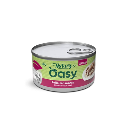 Oasy Cat Natury Adult fileji v želeju, konzerva - piščanec in govedina