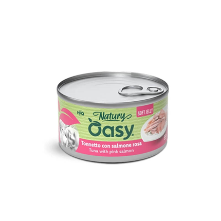 Oasy Cat Natury Adult fileji v želeju, konzerva - tuna in losos - 85 g