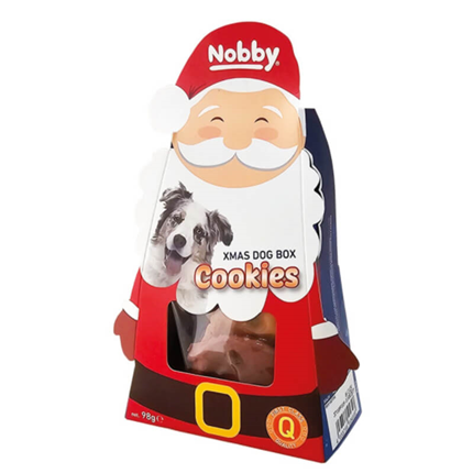Nobby Xmas Box božični posladki za pse božiček, piščanec in raca - 98 g