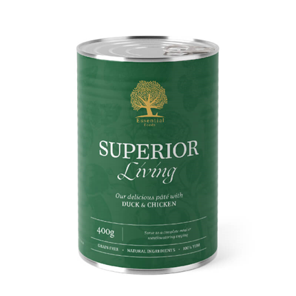 Essential Foods Dog Superior Adult Pâté, konzerva - raca in piščanec - 400 g