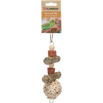 Flamingo viseča igrača za ptice Aba - 8 x 5 x 25 cm