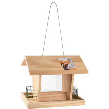 Flamingo lesena viseča ptičja krmilnica Mado - 26 x 20 x 21 cm