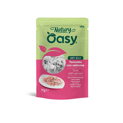 Oasy Cat Natury Adult fileji v želeju, vrečka - tuna in losos - 70 g