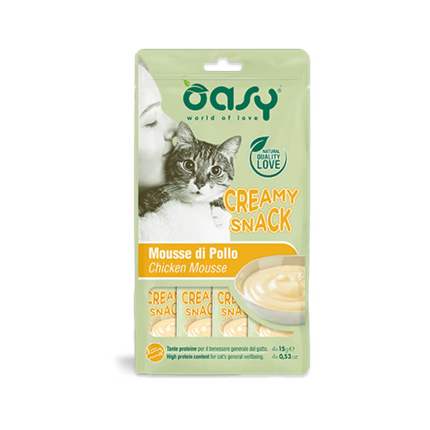 Oasy Cat Creamy Snack kremasti posladek, piščanec - 4 x 15 g