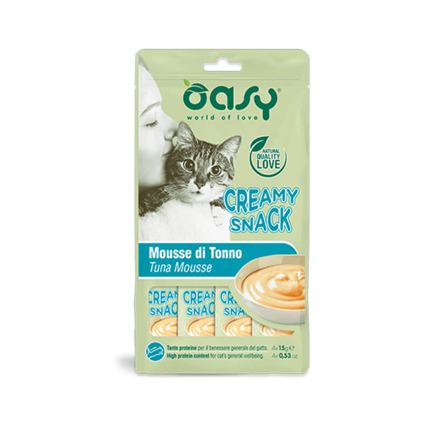 Oasy Cat Creamy Snack kremasti posladek, tuna - 4 x 15 g