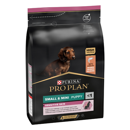 Purina Pro Plan Dog Puppy Mini Sensitive Skin, losos - 3 kg