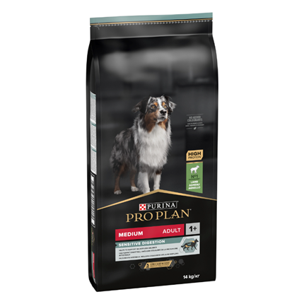 Purina Pro Plan Dog Adult Medium Sensitive Digestion, jagnjetina - 14 kg