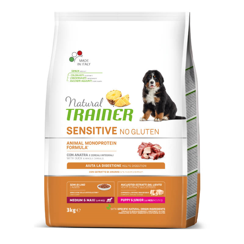 Natural Trainer Sensitive No Gluten Puppy & Junior Medium/Maxi - raca ...
