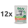 Oasy Chunks in Gravy Sterilized Adult losos v omaki, vrečka - 85 g 12 x 85 g