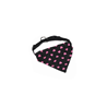 Nobby Bandana črna ovratnica z rutko, roza srčki - različne velikosti 20 - 30 cm
