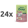 Oasy Cat Natury Adult fileji v želeju, vrečka - piščanec in šunka - 70 g 24 x 70 g