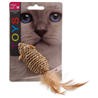 Magic Cat pletena miš + perje z mačjo meto, mix - 18 cm