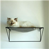 HappyCats stenska polica in ležišče za mačke iz blaga Otis, sivo - 45 x 30 x 20 cm