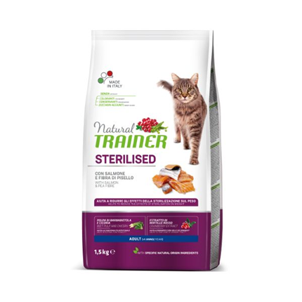 Trainer Cat Natural Sterilised - losos - 1,5 kg