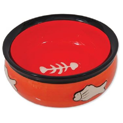 Dog Fantasy posoda keramika, oranžna - 12 cm/220 ml