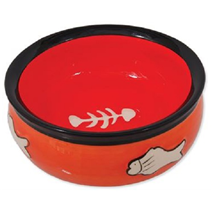 Dog Fantasy posoda keramika, oranžna - 12 cm/220 ml