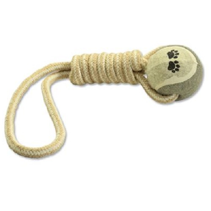 Dog Fantasy igralna vrv iz jute z žogico- 34 cm