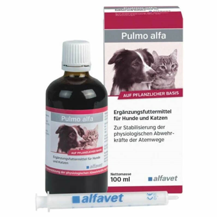 PulmoAlfa sirup za izkašljevanje za pse in mačke - 100 ml