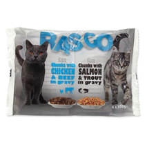 Rasco Cat Multipack - piščanec, losos, postrv govedina - 4 x 100 g