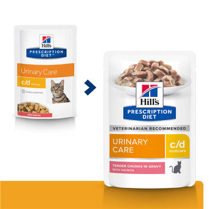 Hill's veterinarska dieta c/d, Multicare Stress, vrečka - losos - 85 g