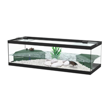 Aquatlantis akvaterarij Tortum za vodne želve, črn - 104 x 40 x 30 cm