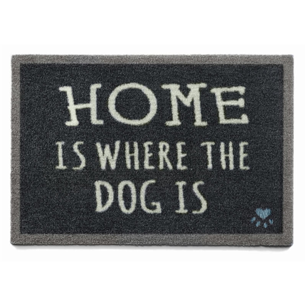 Preproga Home Is Where The Dog Is, temno modra - 50 x 70 cm