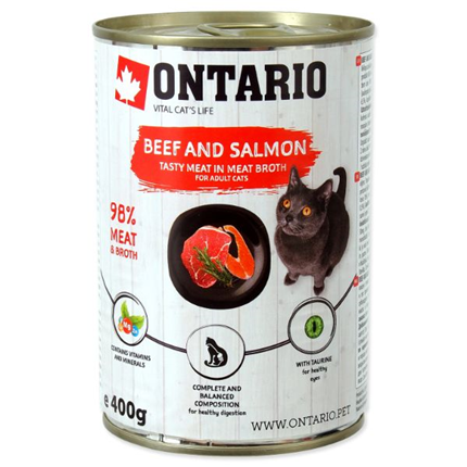 Ontario Cat - govedina, losos in sončnično olje - 400 g