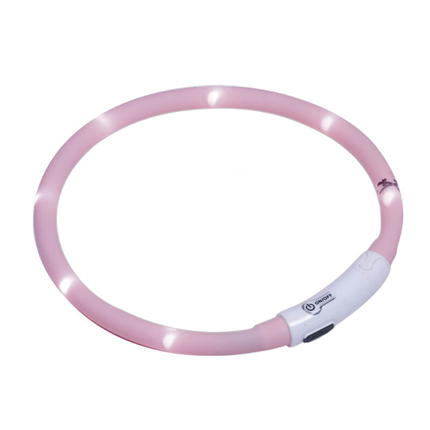 Nobby varnostna LED ovratnica Puppy, roza - do 45 cm