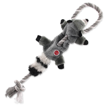 Dog Fantasy plišasta igračka Skinneeez, rakun z vrvjo - 35 cm