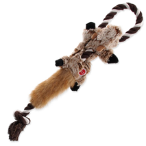 Dog Fantasy plišasta igračka Skinneeez, veverica z vrvjo - 35 cm