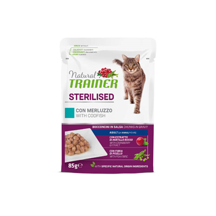 Natural Trainer Cat Sterilised, vrečka - polenovka - 85 g