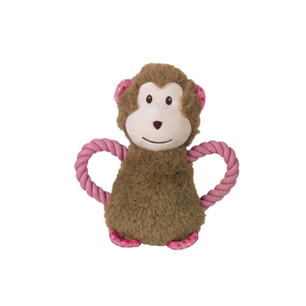 Nobby plišasta opica+roza vrv - 21 cm