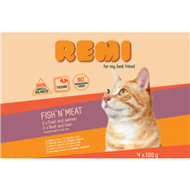 Remi Cat Multipack vrečke, postrv/losos in govedina/jetra - 4 x 100 g